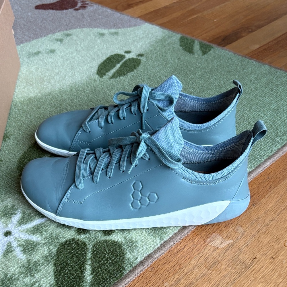 Vivobarefoot Geo Court Knit Barefoot Leather Shoes Sea Green size 10 (EU 41) - Picture 2 of 9